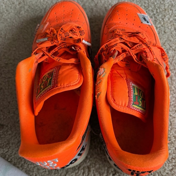 Nike Air Force 1 Low Just Do It (AR7719-800 ) Neon Orange Black sneakers Size 8 main image 7